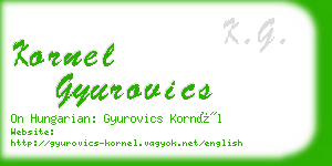 kornel gyurovics business card